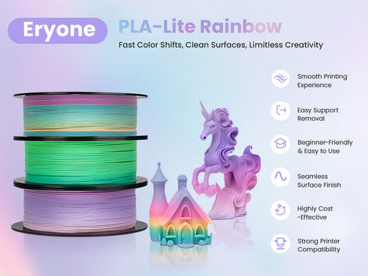 Eryone Rainbow PLA-Lite 3D Printer Filament - 1.75mm (1kg)